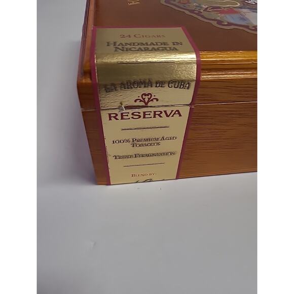 La Aroma De Cuba Reserva Nicaragua Cigar Box Wooden EMPTY - Picture 4 of 15